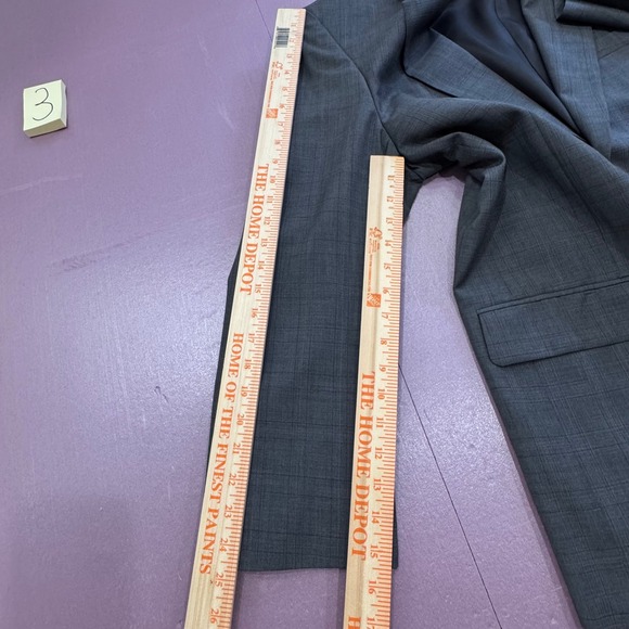 Monarch 110's 100% Wool Men Gray Plaid Suit Jacket Blazer Trousers Pants Set 44L - Picture 3 of 16